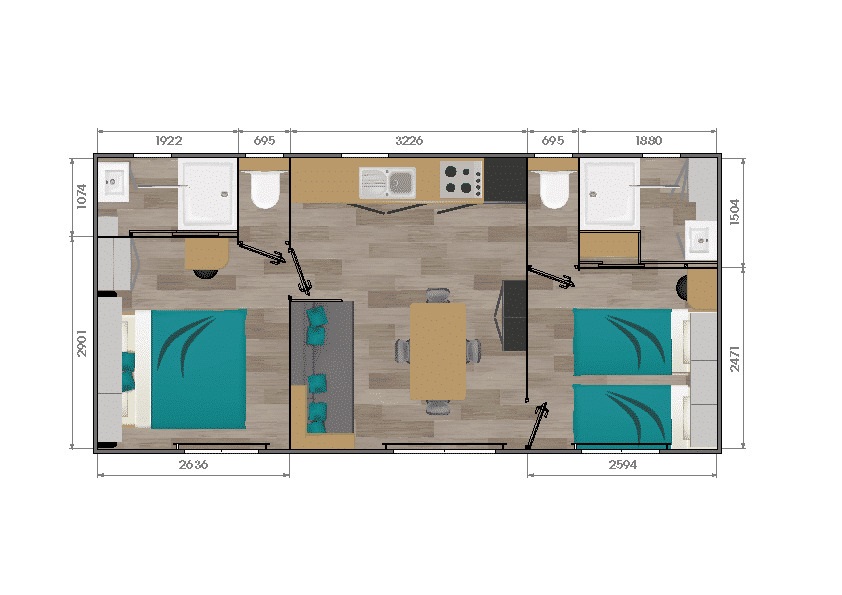 Cabane 4 p 2 Ch 2 Sdb Premium clim SPA