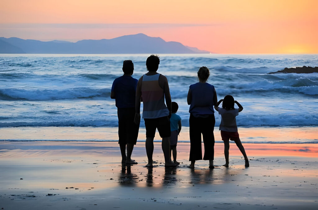 famille sur la plage pays basque